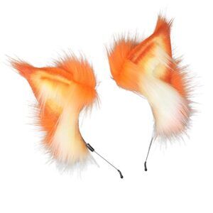 3135 Orange Cat Ears Headband Fox Wolf Lynx Ears Headwear Animal Hairband